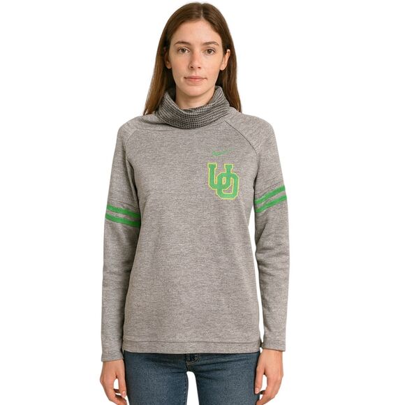 Nike Oregon Ducks Women's Pullover Gray Funnel Neck Long Sleeve Lightweight XS - Picture 1 of 10